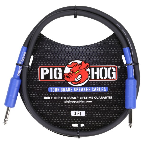 Main product image for Pig Hog PHSC3 3 ft. Tour Grade Speaker Cable 14 AWG 1/4" to 1/4" 256-025